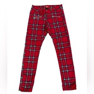 Dickies Red Plaid Skinny Pants